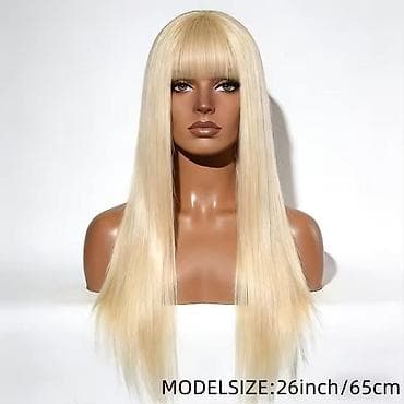 Wigs & Hair extensions: Perika – duga ravna platinasto plava sa šiškama - Stil: ravna kosa sa at lalafo.rs — 4 Wigs & Hair extensions: Perika – duga ravna platinasto plava sa šiškama - Stil: ravna kosa sa — 4