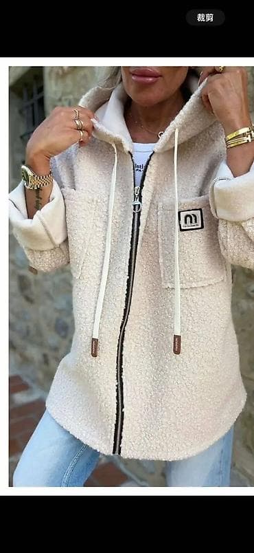 kozna jakna sa: Ženska topla jakna/dukserica od mekog „teddy” flisa sa kapuljačom. - na lalafo.rs — 1 kozna jakna sa: Ženska topla jakna/dukserica od mekog „teddy” flisa sa kapuljačom. - — 1