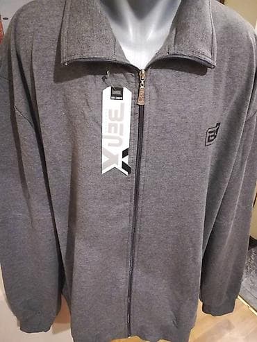 Novi muski pamucni duks sa kragnom u velikom broju Benx 5XL Sivi na lalafo.rs — 4 Novi muski pamucni duks sa kragnom u velikom broju Benx 5XL Sivi — 4