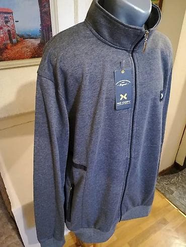 Novi muski pamucni duks sa kragnom u velikom broju No Copy 6XL Sivi na lalafo.rs — 3 Novi muski pamucni duks sa kragnom u velikom broju No Copy 6XL Sivi — 3