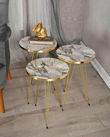 Set od 3 pomoćna/klub stolića – moderni “nesting” dizajn - Okrugle na lalafo.rs Set od 3 pomoćna/klub stolića – moderni “nesting” dizajn - Okrugle