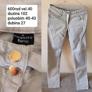 bermude teksas br: Ženske pantalone Flame, bež/peščane boje, model sa pet džepova i uskim at lalafo.rs — 1 bermude teksas br: Ženske pantalone Flame, bež/peščane boje, model sa pet džepova i uskim — 1