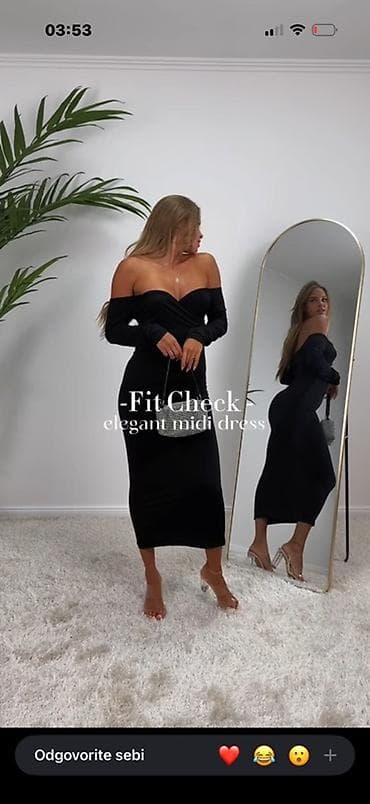 Elegantna midi haljina – crna, bez naramenica/otvorenih ramena, dugih na lalafo.rs — 4 Elegantna midi haljina – crna, bez naramenica/otvorenih ramena, dugih — 4
