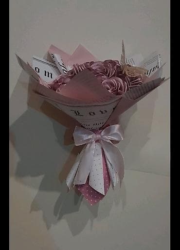 Prodajem ručno rađen buket od satenskih ruža. Buket je trajan na lalafo.rs — 2 Prodajem ručno rađen buket od satenskih ruža. Buket je trajan — 2