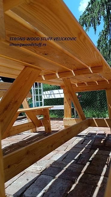 Atraktivni baštenski sto sa dve klupe kompletno izrađen od Sibirskog na lalafo.rs — 6 Atraktivni baštenski sto sa dve klupe kompletno izrađen od Sibirskog — 6