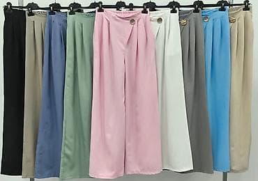 pantalone butiku ali: Ženske široke pantalone sa visokim strukom i ukrasnom broš-kopčom - na lalafo.rs — 1 pantalone butiku ali: Ženske široke pantalone sa visokim strukom i ukrasnom broš-kopčom - — 1