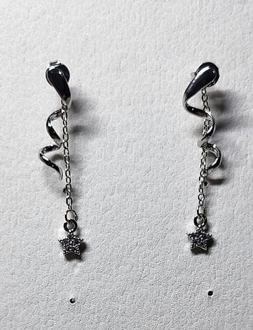 Duge ženske minđuše – srebrne boje, viseći model - Dizajn na lalafo.rs — 3 Duge ženske minđuše – srebrne boje, viseći model - Dizajn — 3