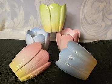 Novi porcelanski svecnjaci. Svecnjaci u obliku cveta. Cena po komadu na lalafo.rs — 5 Novi porcelanski svecnjaci. Svecnjaci u obliku cveta. Cena po komadu — 5