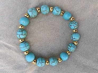 Narukvica od tirkiznog haulita, poludragi kamen. Rastegljiva elastična na lalafo.rs — 2 Narukvica od tirkiznog haulita, poludragi kamen. Rastegljiva elastična — 2