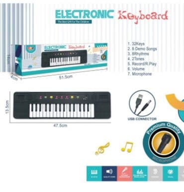 Muzički instrumenti za decu: Sintisajzer za decu sa mikrofonom - 32 dirke - 8 demo pesama - 8 na lalafo.rs — 1 Muzički instrumenti za decu: Sintisajzer za decu sa mikrofonom - 32 dirke - 8 demo pesama - 8 — 1