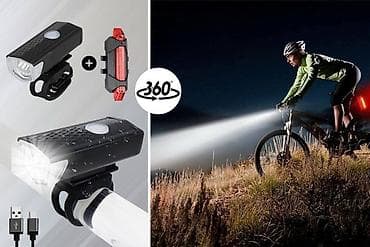 Set prednjih i zadnjih svetala za bicikl – LED osvetljenje sa USB na lalafo.rs Set prednjih i zadnjih svetala za bicikl – LED osvetljenje sa USB