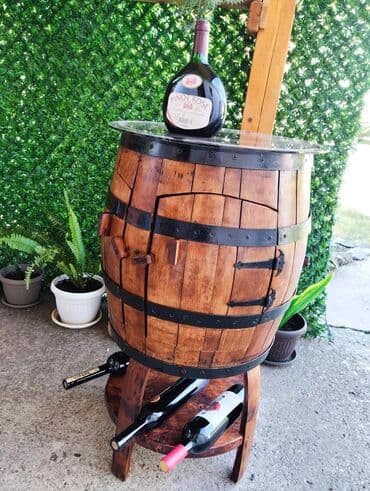 Antique Dressers: Drvena barska komoda od vinske bačve sa staklenom pločom - Ručno at lalafo.rs — 4 Antique Dressers: Drvena barska komoda od vinske bačve sa staklenom pločom - Ručno — 4