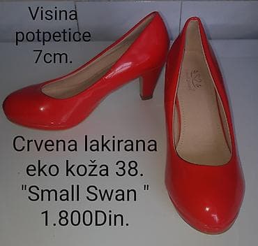 cista koza broj: Crvene salonke “Small Swan” - Materijal: lakirana eko koža - Boja na lalafo.rs — 2 cista koza broj: Crvene salonke “Small Swan” - Materijal: lakirana eko koža - Boja — 2