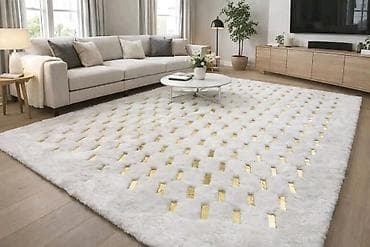 Plišani tepih sa 3D efektom i zlatnim akcentima - Dizajn: reljefni 3D na lalafo.rs — 1 Plišani tepih sa 3D efektom i zlatnim akcentima - Dizajn: reljefni 3D — 1