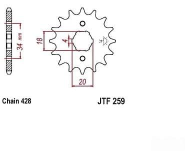 Prednji lančanik JTF259-16 - Tip: prednji zupčanik za at lalafo.rs — 2 Prednji lančanik JTF259-16 - Tip: prednji zupčanik za — 2