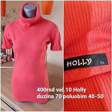 Ženska pletena tunika/rolka Holly - Boja: koralno/ružičasta - Kratak na lalafo.rs — 1 Ženska pletena tunika/rolka Holly - Boja: koralno/ružičasta - Kratak — 1