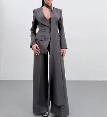 Ženski elegantni komplet – sako i široke pantalone - Model: dvodelni na lalafo.rs — 2 Ženski elegantni komplet – sako i široke pantalone - Model: dvodelni — 2