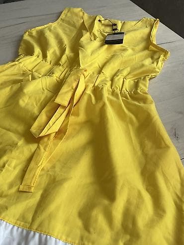 Ženska letnja haljina bez rukava, u žuto-beloj kombinaciji. - Kroj na lalafo.rs — 2 Ženska letnja haljina bez rukava, u žuto-beloj kombinaciji. - Kroj — 2