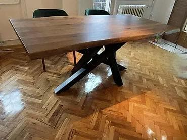 Trpezarijski Sto od Hrasta – Masivno drvo i metal 🪑 Unikatni sto na lalafo.rs — 1 Trpezarijski Sto od Hrasta – Masivno drvo i metal 🪑 Unikatni sto — 1