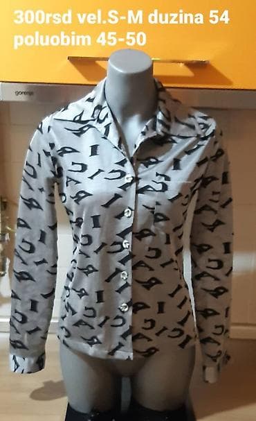 Siva ženska košulja JULY sa dugim rukavima i printom crnih apstraktnih na lalafo.rs — 1 Siva ženska košulja JULY sa dugim rukavima i printom crnih apstraktnih — 1