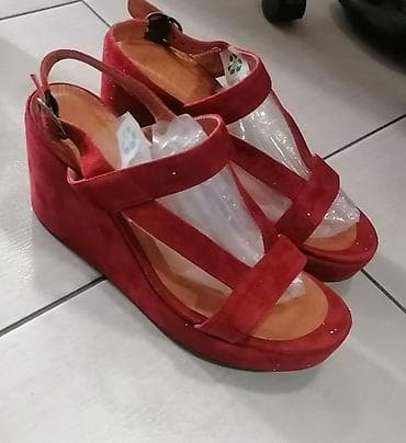 Crvene ženske sandale na punu petu (wedges) - Materijal: gornjište od at lalafo.rs — 2 Crvene ženske sandale na punu petu (wedges) - Materijal: gornjište od — 2