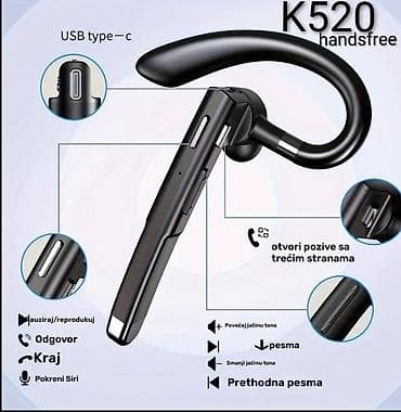 Bluetooth handsfree slušalice K520 Lično preuzimanje je moguće u na lalafo.rs Bluetooth handsfree slušalice K520 Lično preuzimanje je moguće u