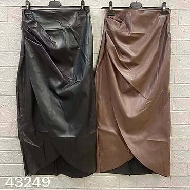 eko koza sa: Ženska midi suknja od eko kože - Model: preklopni dizajn sa at lalafo.rs — 3 eko koza sa: Ženska midi suknja od eko kože - Model: preklopni dizajn sa — 3