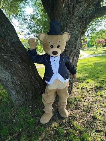 Maskota kostim – Meda u smokingu sa cilindrom - Veliki kostim maskote na lalafo.rs — 1 Maskota kostim – Meda u smokingu sa cilindrom - Veliki kostim maskote — 1