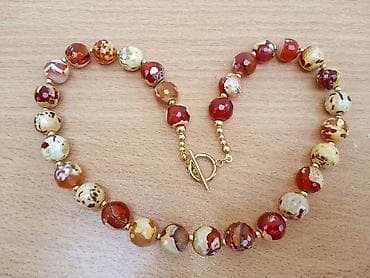 Ogrlica Fasetiran Vatreni Ahat Ogrlica od Fasetiranog Vatreniog Ahata na lalafo.rs — 4 Ogrlica Fasetiran Vatreni Ahat Ogrlica od Fasetiranog Vatreniog Ahata — 4