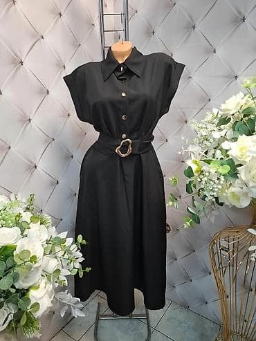 Košulja-haljina midi dužine sa kaišem - Model: elegantna at lalafo.rs — 3 Košulja-haljina midi dužine sa kaišem - Model: elegantna — 3