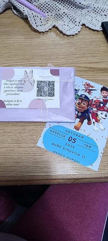 Pozivnice za dečiju proslavu – Paw Patrol motiv, mogući dizajn po na lalafo.rs — 2 Pozivnice za dečiju proslavu – Paw Patrol motiv, mogući dizajn po — 2
