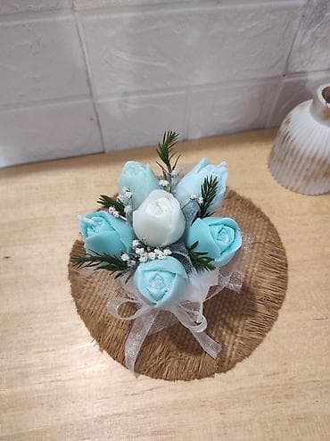 Mini buket mirisnih svećica u keramickoj saksiji. Rucno radjeno od na lalafo.rs — 3 Mini buket mirisnih svećica u keramickoj saksiji. Rucno radjeno od — 3