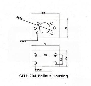 Kućište za kugličnu maticu SFU1204 - Tip: kućište (adapter) za na lalafo.rs Kućište za kugličnu maticu SFU1204 - Tip: kućište (adapter) za
