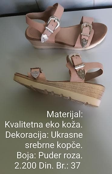Sandale na punu petu, broj 37 - Materijal: kvalitetna eko koža - na lalafo.rs Sandale na punu petu, broj 37 - Materijal: kvalitetna eko koža -