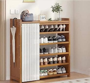 Drveni ormar/regál za obuću sa kliznom zavesom - Materijal: puno na lalafo.rs Drveni ormar/regál za obuću sa kliznom zavesom - Materijal: puno