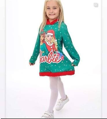 Dečija haljina/tunika sa kapuljačom – Barbie, novogodišnji motiv - na lalafo.rs — 1 Dečija haljina/tunika sa kapuljačom – Barbie, novogodišnji motiv - — 1