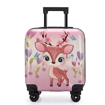 Dečiji kofer na točkiće – ružičasti motiv srne - Materijal: tvrda na lalafo.rs Dečiji kofer na točkiće – ružičasti motiv srne - Materijal: tvrda