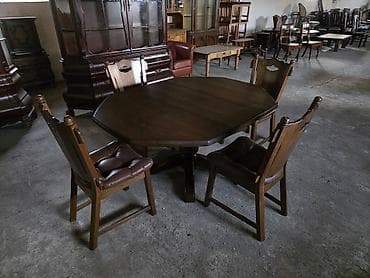 Sets of table and chairs: Trpezarijski set – masivni hrastov sto sa 4 stolice - Materijal: pun at lalafo.rs — 1 Sets of table and chairs: Trpezarijski set – masivni hrastov sto sa 4 stolice - Materijal: pun — 1
