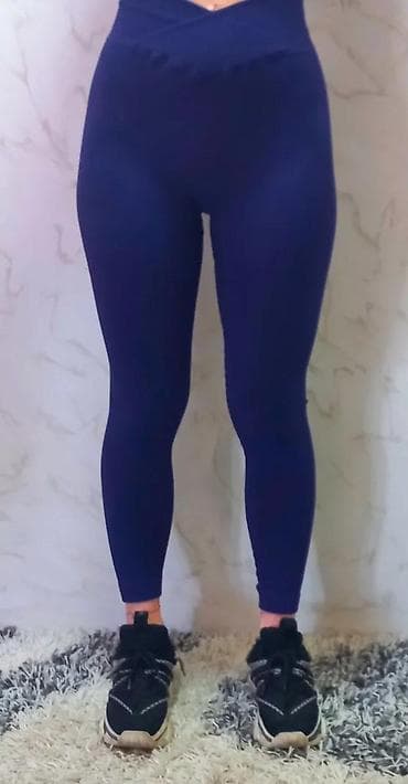 Leggings, Bike shorts: Ribane sportske helanke – tamnoplave - Model: visok struk, dužina do at lalafo.rs — 10 Leggings, Bike shorts: Ribane sportske helanke – tamnoplave - Model: visok struk, dužina do — 10