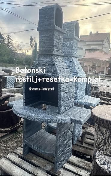 Betonski roštilj sa dimnjakom – komplet sa rešetkom - Materijal na lalafo.rs Betonski roštilj sa dimnjakom – komplet sa rešetkom - Materijal