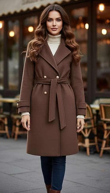 Elegantni ženski kaput – model do kolena sa pojasom - Kroj: klasičan na lalafo.rs — 2 Elegantni ženski kaput – model do kolena sa pojasom - Kroj: klasičan — 2