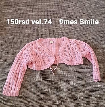 Roze pleteni bolero za bebe - Brend: Smile - Veličina: 74 (oko 9 na lalafo.rs — 2 Roze pleteni bolero za bebe - Brend: Smile - Veličina: 74 (oko 9 — 2