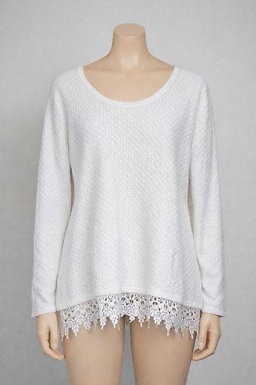 dve suknje po: Bela ženska bluza/džemper sa dugim rukavima i okruglim izrezom at lalafo.rs — 1 dve suknje po: Bela ženska bluza/džemper sa dugim rukavima i okruglim izrezom — 1