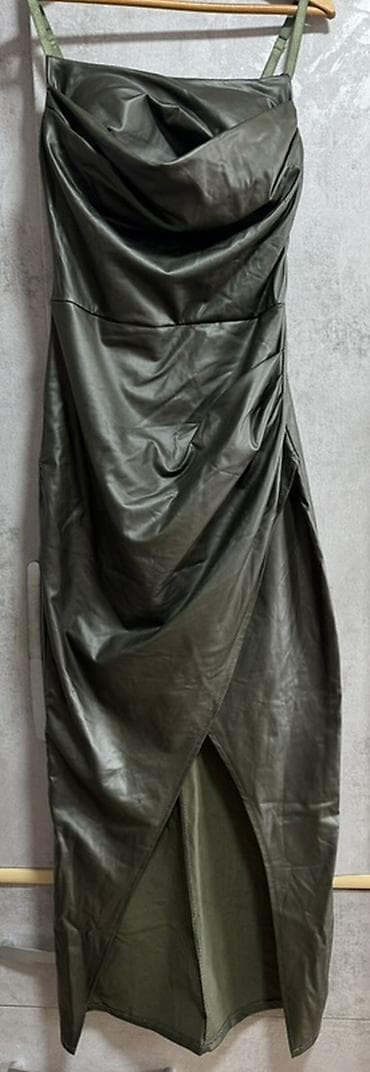 Elegantna midi/duga haljina sa bretelama – maslinasto zelena, efekt na lalafo.rs Elegantna midi/duga haljina sa bretelama – maslinasto zelena, efekt