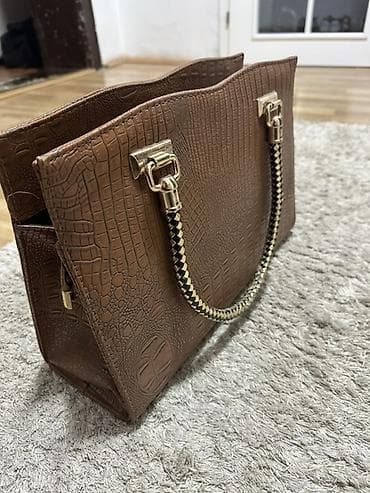 Ženska torba – braon, kroko print - Materijal: veštačka koža sa at lalafo.rs — 4 Ženska torba – braon, kroko print - Materijal: veštačka koža sa — 4