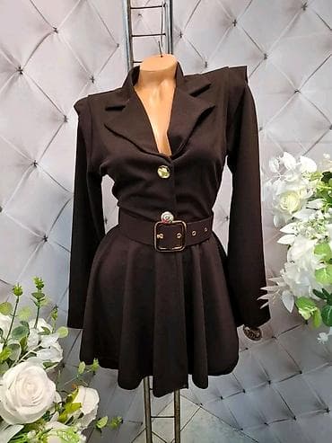 dve suknje po: Elegantna ženska mini haljina-sako sa kaišem - Kroj: strukirani at lalafo.rs — 2 dve suknje po: Elegantna ženska mini haljina-sako sa kaišem - Kroj: strukirani — 2