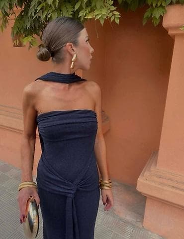 Elegantna večernja haljina bez bretela sa šljokičastim efektom - na lalafo.rs — 2 Elegantna večernja haljina bez bretela sa šljokičastim efektom - — 2