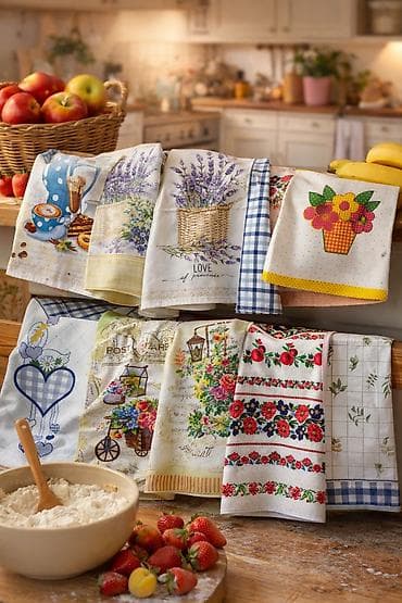 Kuhinjske krpe sa štampom – razni dekorativni motivi - Materijal na lalafo.rs — 2 Kuhinjske krpe sa štampom – razni dekorativni motivi - Materijal — 2