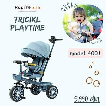 Tricikl Playtime – model 4001 - Višenamenski dečiji tricikl sa na lalafo.rs — 4 Tricikl Playtime – model 4001 - Višenamenski dečiji tricikl sa — 4