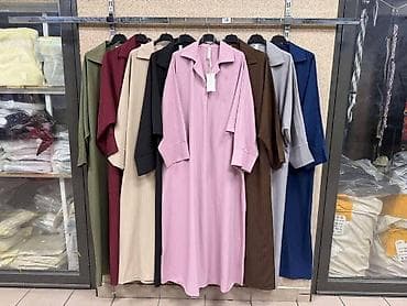 Dugačka ležerna haljina/abaya sa kragnom - Kroj: širok, ravan kroj sa na lalafo.rs — 3 Dugačka ležerna haljina/abaya sa kragnom - Kroj: širok, ravan kroj sa — 3